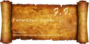 Ferenczei Ivonn névjegykártya